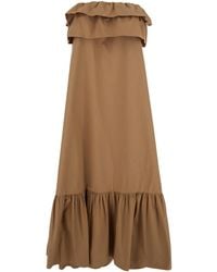 Saint Laurent - Maxi Dress With Ruffles - Lyst