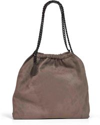 Stella McCartney - Dark Taupe Medium Falabella Drawstring Shoulder Bag - Lyst