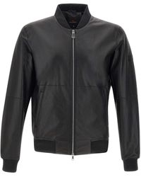 Peuterey - Fans Leather Acc Jacket - Lyst