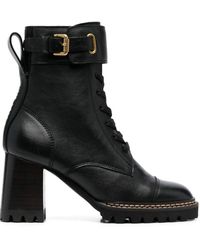 See By Chloé - 'mallory' Heeled Ankle Boots, - Lyst