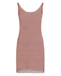 Santa Brands - Knitted Mesh Dress With Rhinestones Polyester - Lyst