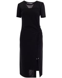Patrizia Pepe - Ruched Twill Midi Dress - Lyst
