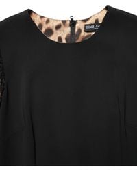 Dolce & Gabbana - Viscose Lace Long Sleeves Mini Dress Cotton Nylon Elastane - Lyst