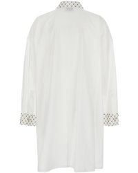 Forte Forte - Maxi Shirt With Pearls Decoration - Lyst