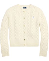 Polo Ralph Lauren - Wool And Cashmere Cable Knit Cardigan - Lyst