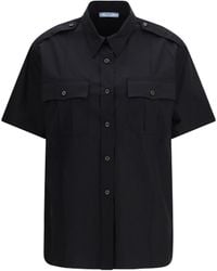 Prada - Short-Sleeve Poplin Shirt - Lyst