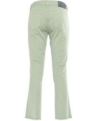 Fay - Cropped Pants Cotton Elastane - Lyst