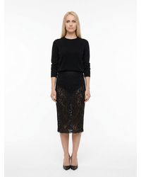 Dolce & Gabbana - Dolce & Gabbana Lace Midi Skirt - Lyst