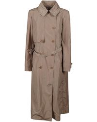 Aspesi - Double-breasted Belted Trench Coat - Lyst