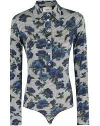 Coperni - Fitted Drysuit Bodysuit With Abstract Floral Print - Lyst