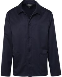 A.P.C. - Kerlouan Black Wool Shirt - Lyst