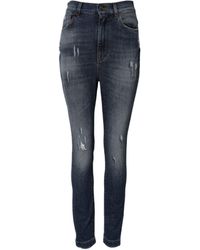 Dolce & Gabbana - Distressed Ripped Skinny Jeans - Lyst