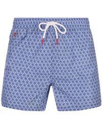 Kiton - Swim Shorts With Geometric Floral Pattern - Lyst