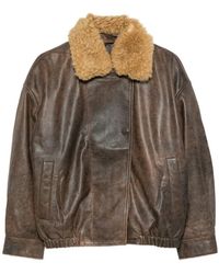R13 - Shearling-Collar Leather Jacket - Lyst