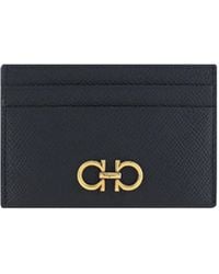 Ferragamo - Gancini Card Holder Calf Leather Bos Taurus Wallet - Lyst