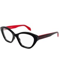 McQueen - Eyeglasses Cat Eye Full Rim, Shiny- Frame And Clear Demo Lens Am0360O003 Sunglasses - Lyst