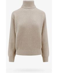 Brunello Cucinelli - Wool Silk Turtleneck Sweater Clothing - Lyst