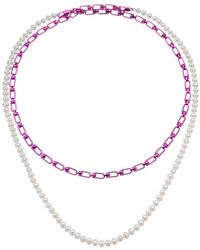 Eera - Reine Double Necklace With Pearls - Lyst