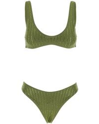 VENUJA - High-Cut Bikini With Brazilian Cut Brief And All-Over Sequin Stripe Decoration - Lyst