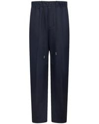 Low Brand - Loose-Fit Cotton Trousers With Drawstring Waist - Lyst