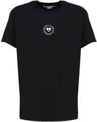 Stella McCartney - Cotton T-Shirt With Circular Logo - Lyst