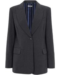 Liu Jo - Tailored Single-Breasted Blazer With Lance Lapel And Striped Lining - Lyst