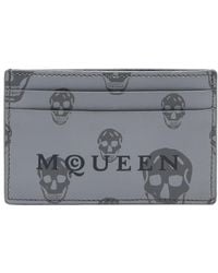 McQueen - Skull Card Holder Leather Wallets & Purses - Lyst