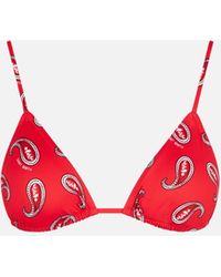 Mc2 Saint Barth - Triangle Top With Paisley Print - Lyst