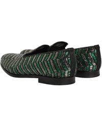 Dolce & Gabbana - Dolce & Gabbana Rhinestone-Embellished Leather Loafer - Lyst