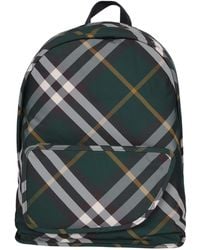 Burberry - Check Motif Nylon Backpack - Lyst