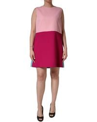 Dolce & Gabbana - Wool Sleeveless Shift Mini Dress Elastane Nylon Virgin - Lyst