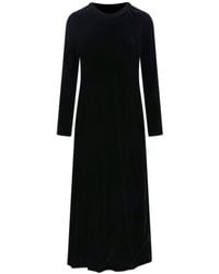 Aspesi - Midi Dress With Round Neckline And Flared Hem - Lyst