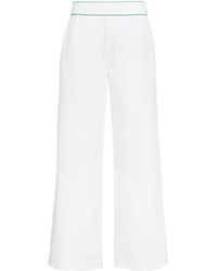 Bottega Veneta - White Trousers With Logo - Lyst