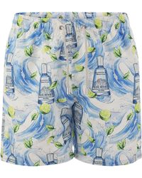 Mc2 Saint Barth - Gustavia Swimming Costume With Gin Mare Print Special Edition - Lyst
