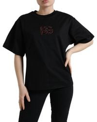 Dolce & Gabbana - Cotton Dg Crystal Crewneck Tee T-Shirt - Lyst