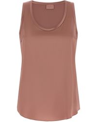 Brunello Cucinelli - Silk Sleeveles T-Shirt - Lyst