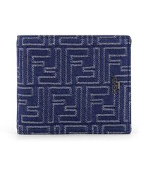 Fendi - Denim-Effect Ff Jacquard Bi-Fold Wallet - Lyst
