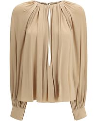 Ferragamo - Open-Back Blouse Viscose; Elastane Shirt - Lyst
