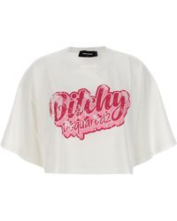 DSquared² - Logo Print Cropped T-shirt - Lyst