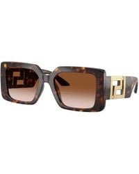 Versace - Sunglasses Rectangle Full Rim, Dark Havana Frame And Gradient Lens Ve4505U108-13 - Lyst