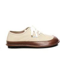 Loewe - Bay Canvas And Calfskin Lace-Up Shoes - Lyst