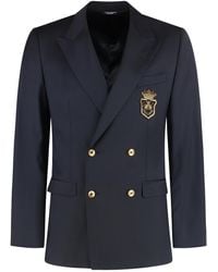 Dolce & Gabbana - Double-Breasted Jacket With Patch - Lyst