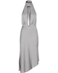 Elisabetta Franchi - Satin Dress With Asymmetric Skirt - Lyst
