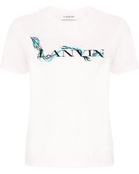 Lanvin - Cotton T-Shirt With Logo Print - Lyst