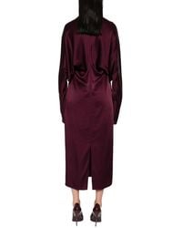 Stella McCartney - Midi Dress With Cut-Out Detail Acetate - Lyst