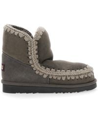 Mou - Eskimo Ankle Boots With Crochet Details And Logo Patch On The Rear - Lyst