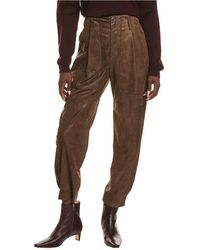 Brunello Cucinelli - Leather Relaxed Trousers - Lyst