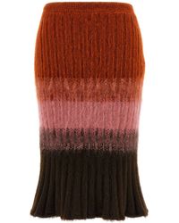 Fendi - Wool And Mohair Ombré Skirt - Lyst