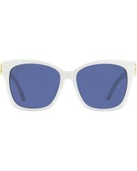 Balenciaga - Square Sunglasses Bb0102sa White/gold 57mm - Lyst