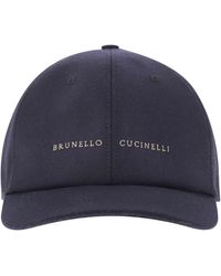 Brunello Cucinelli - Cashmere And Silk Baseball Cap With Embroidery - Lyst